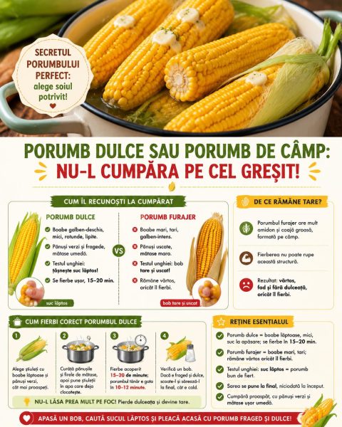 Porumb dulce sau porumb de câmp: nu-l cumpăra pe cel greșit