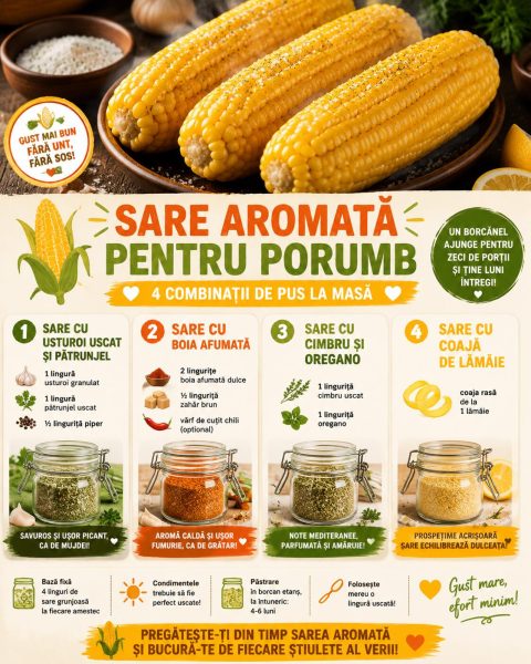 Sare aromată pentru porumb: 4 combinații de pus la masă
