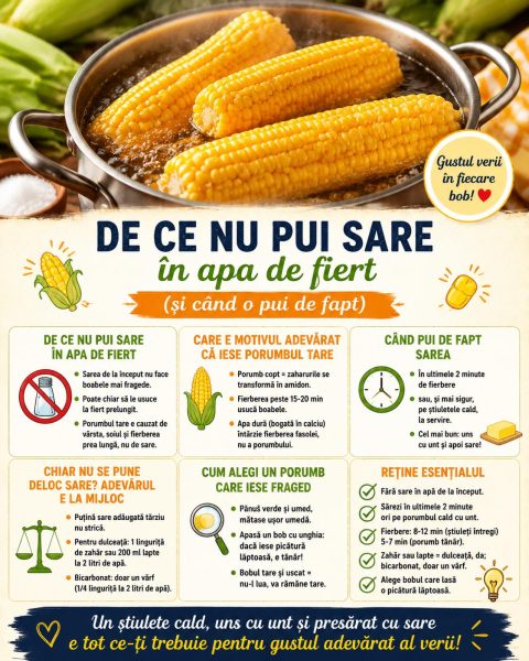 De ce nu pui sare în apa de fiert (și când o pui de fapt)