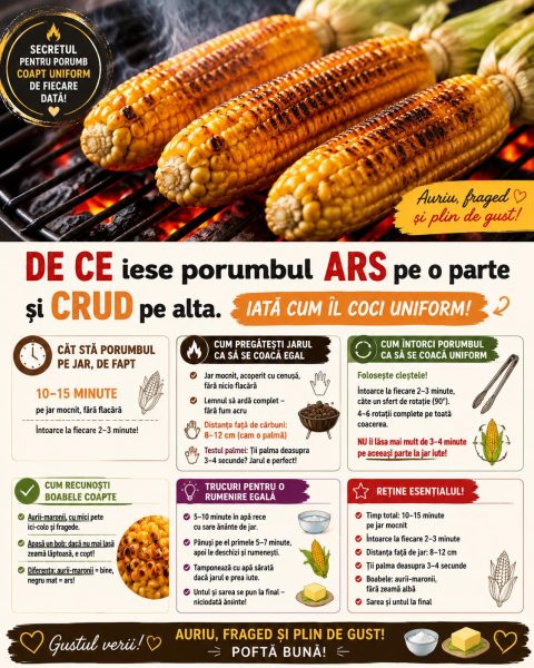 De ce iese porumbul ars pe o parte și crud pe alta. Iată cum îl coci uniform!
