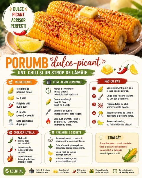 Porumb dulce-picant: unt, chili și un strop de lămâie