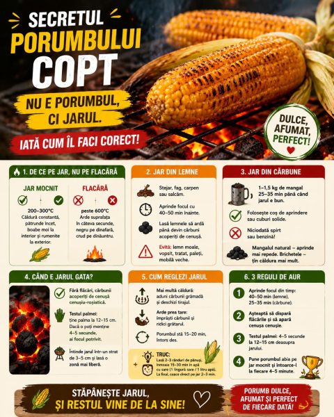 Secretul porumbului copt nu e porumbul, ci jarul. Iată cum îl faci corect!