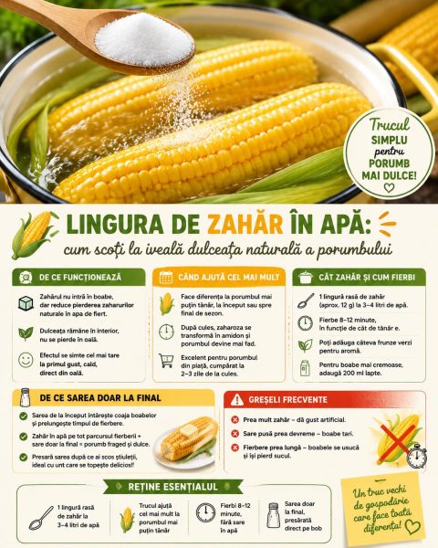Lingura de zahăr în apă: cum scoți la iveală dulceața naturală a porumbului