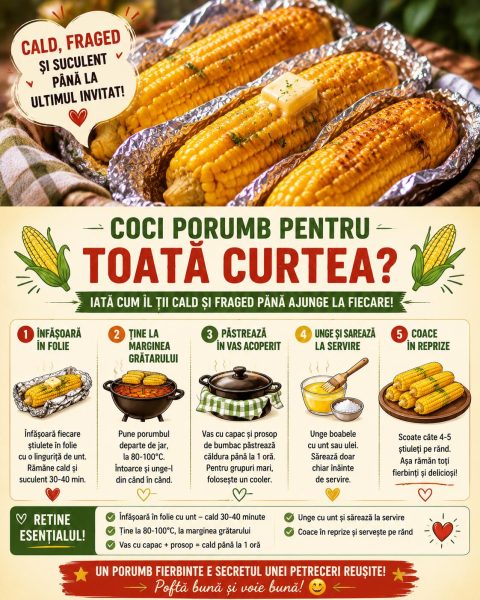 Coci porumb pentru toată curtea? Iată cum îl ții cald și fraged până ajunge la fiecare!