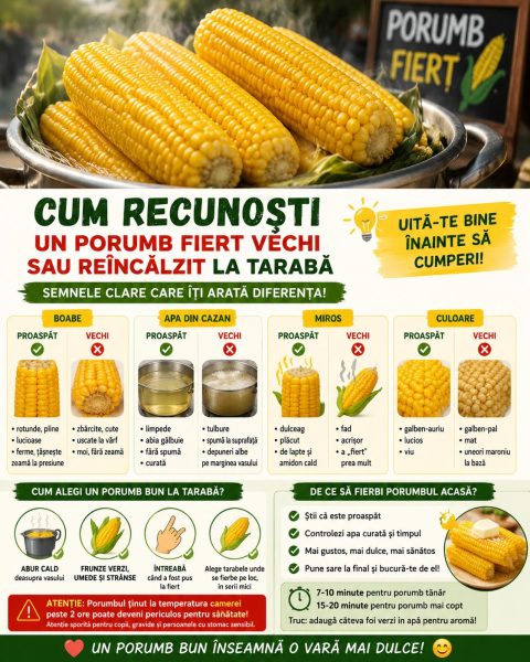 Cum recunoști un porumb fiert vechi sau reîncălzit la tarabă. Iată semnele clare!
