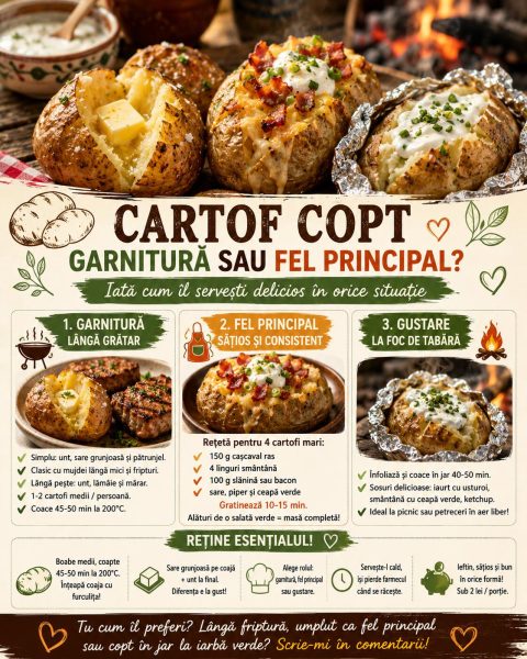 Cartof copt: garnitură sau fel principal? Iată cum îl servești delicios în orice situație