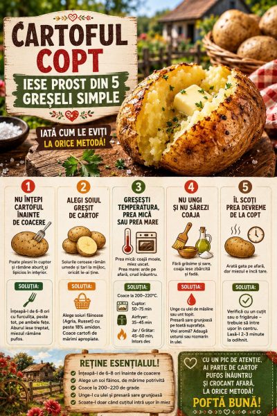 Cartoful copt iese prost din 5 greșeli simple. Iată cum le eviți la orice metodă!