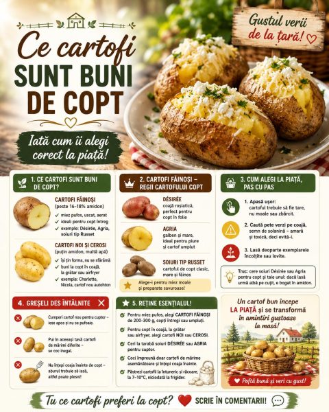 Ce cartofi sunt buni de copt. Iată cum îi alegi corect la piață!