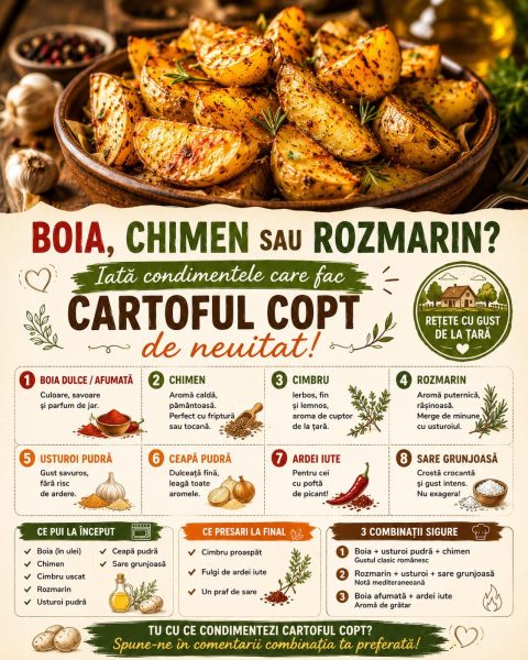 Boia, chimen sau rozmarin? Iată condimentele care fac cartoful copt de neuitat