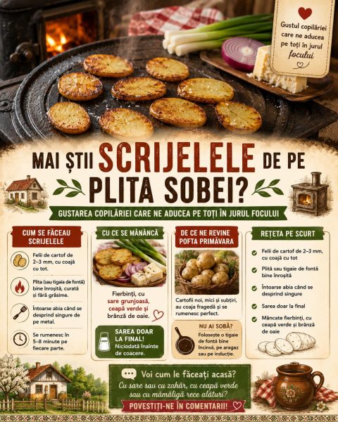 Mai știi scrijelele de pe plita sobei? Gustarea copilăriei care ne aducea pe toți în jurul focului