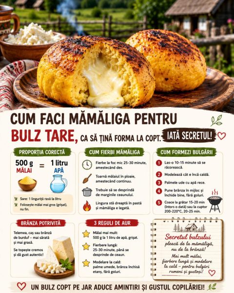 Cum faci mămăliga pentru bulz tare, ca să țină forma la copt. Iată secretul!