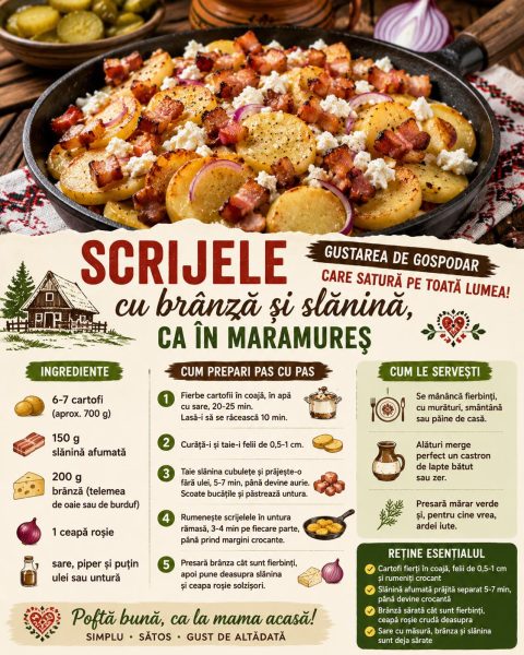 Scrijele cu brânză și slănină, ca în Maramureș. Gustarea de gospodar care satură pe toată lumea!
