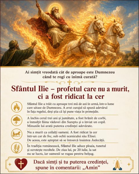 Cine a fost, de fapt, Sfântul Ilie? Profetul care nu a murit, ci a fost ridicat la cer