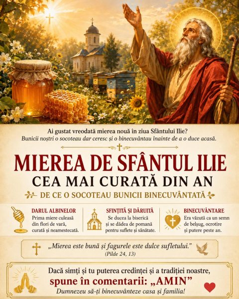 Mierea de Sfântul Ilie, cea mai curată din an. Iată de ce o socoteau bunicii binecuvântată!