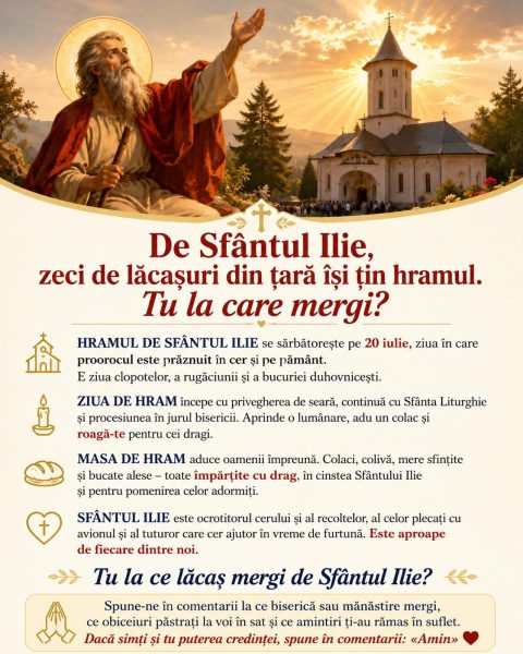 De Sfântul Ilie, zeci de lăcașuri din țară își țin hramul. Tu la care mergi?