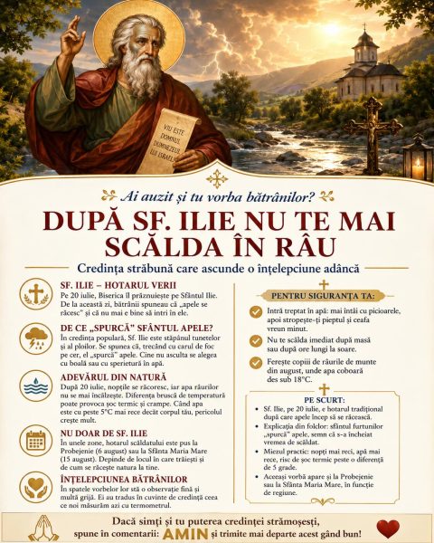 De ce ziceau bătrânii „după Sf. Ilie nu te mai scălda în râu„. Iată miezul practic!
