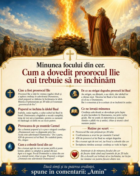 Minunea focului din cer. Cum a dovedit proorocul Ilie cui trebuie să ne închinăm