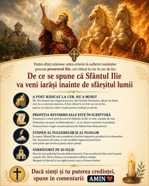 De ce se spune că Sfântul Ilie va veni iarăși înainte de sfârșitul lumii