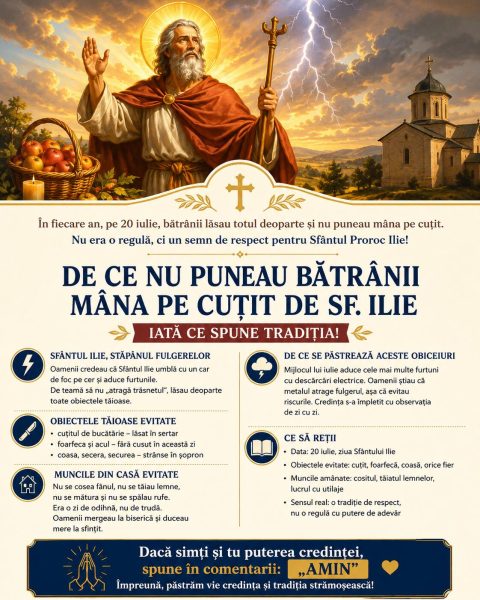 De ce nu puneau bătrânii mâna pe cuțit de Sf. Ilie. Iată ce spune tradiția!